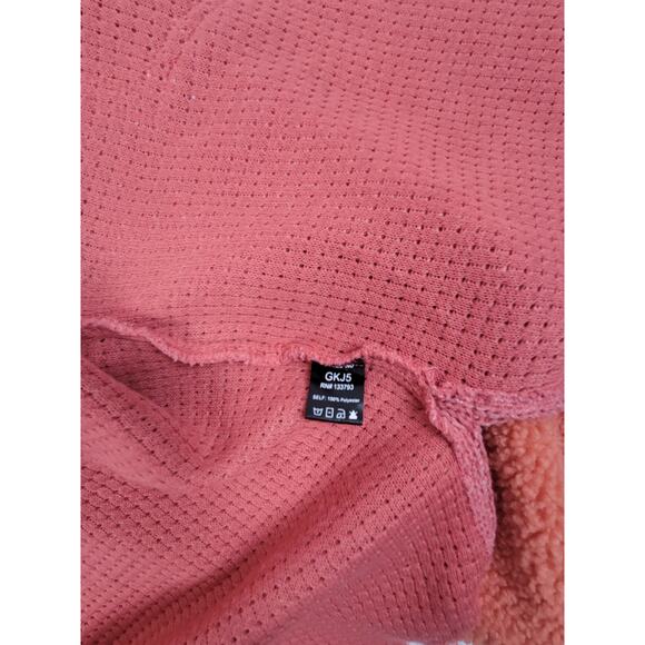 RARE POL Womens Large GKJ5 Fleece Knit Lightning Pink Button Sweater Jacket - Picture 7 of 13